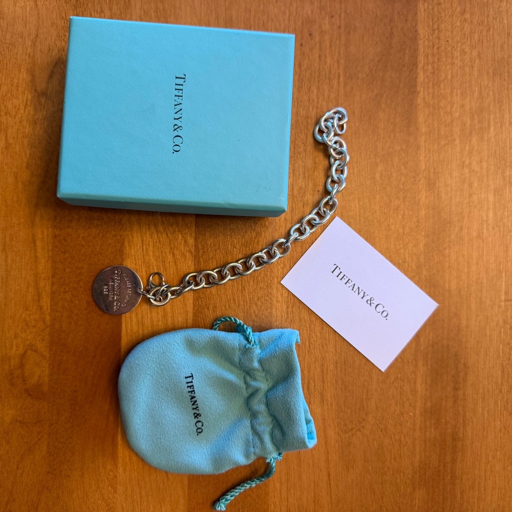 Tiffany & Co. Silver Charm Bracelet with Blue Box